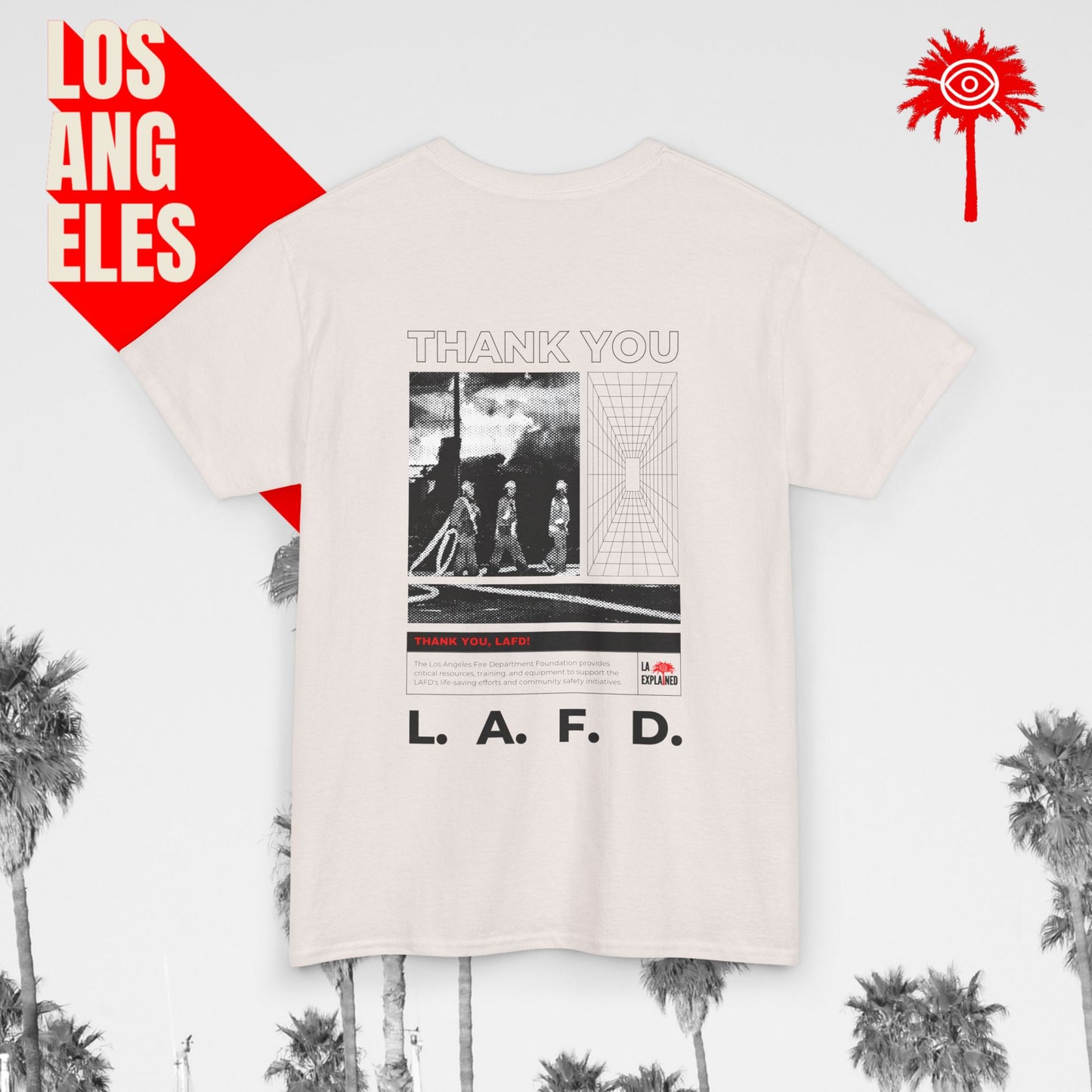 Ice Grey THANK YOU L.A.F.D. Fundraiser Tee