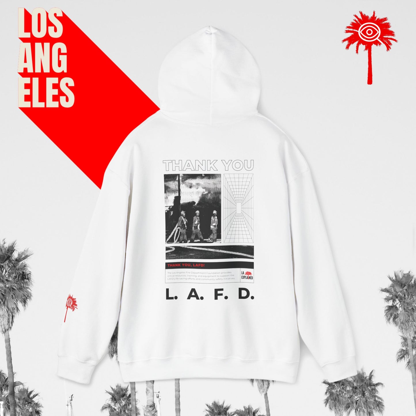 White L.A.F.D. Fundraiser Hoodie