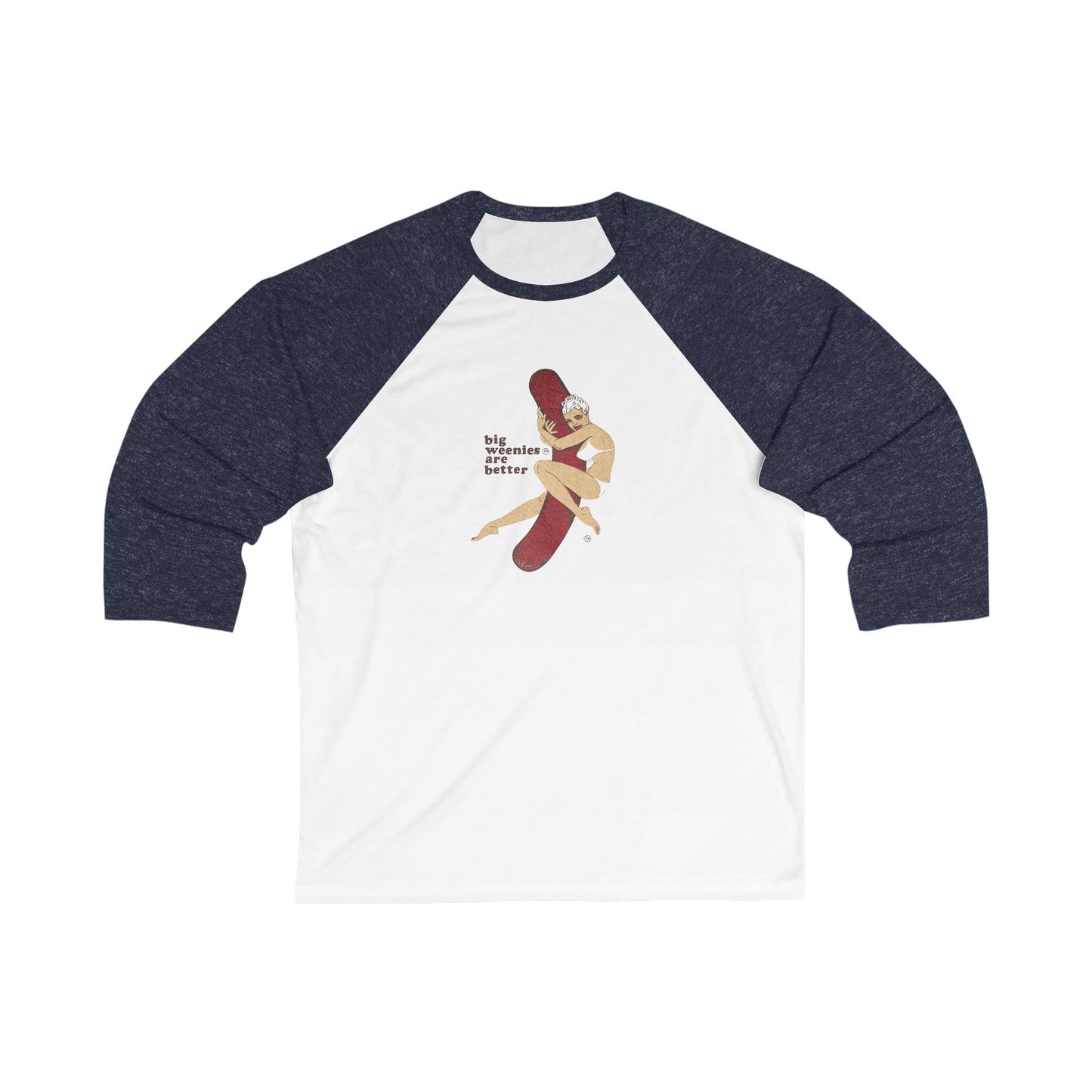 Big Weenies Are Better Retro Unisex Baseball Tee