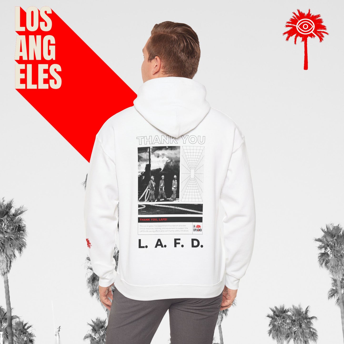 White L.A.F.D. Fundraiser Hoodie