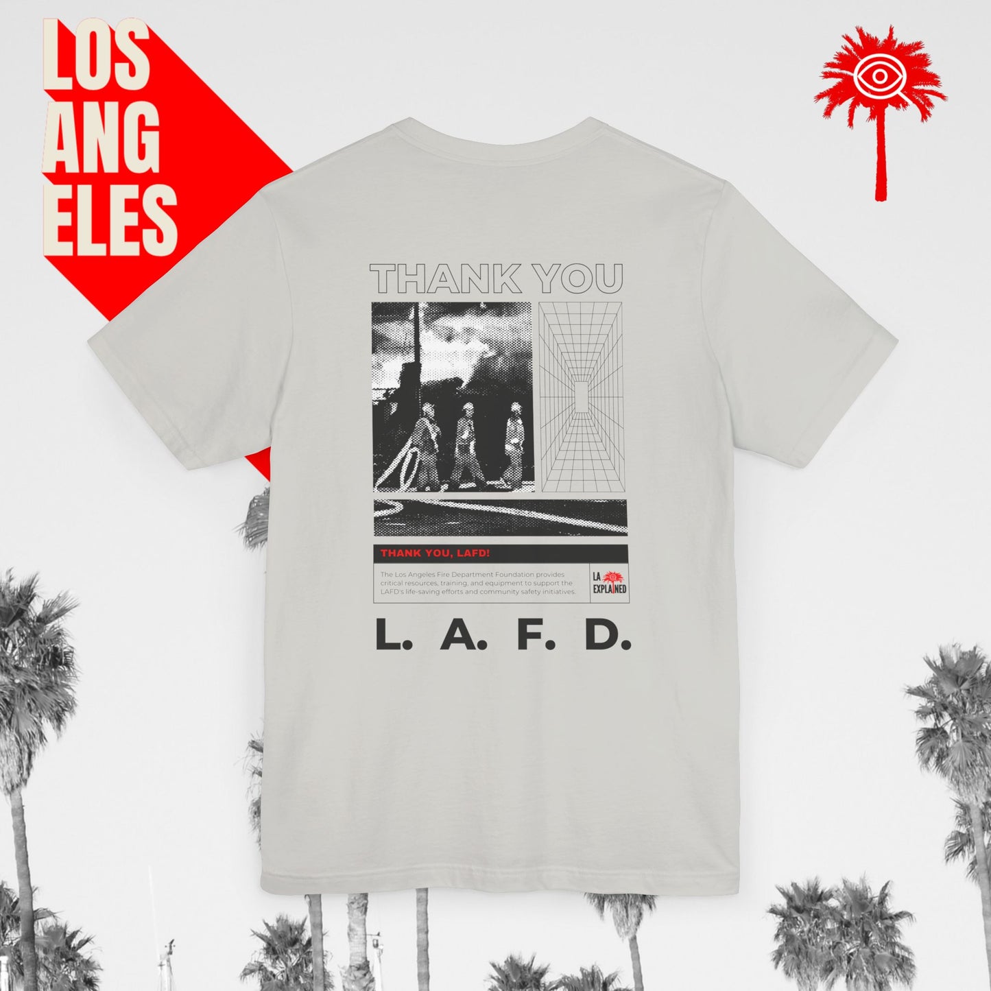 Women's Ice Grey THANK YOU L.A.F.D. Fundraiser Tee